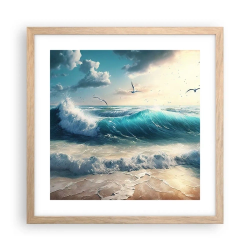 Poszter világos tölgy keretben - Zaj csak neked - 40x40 cm