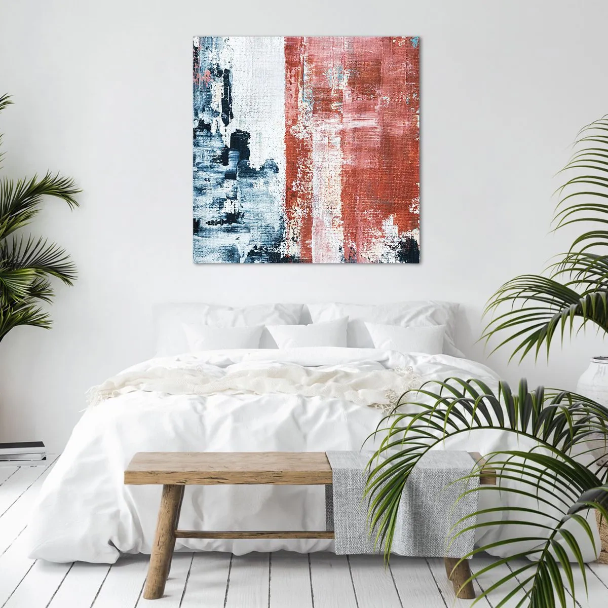 Vászonkép - Fele-fele absztrakt - 70x70 cm