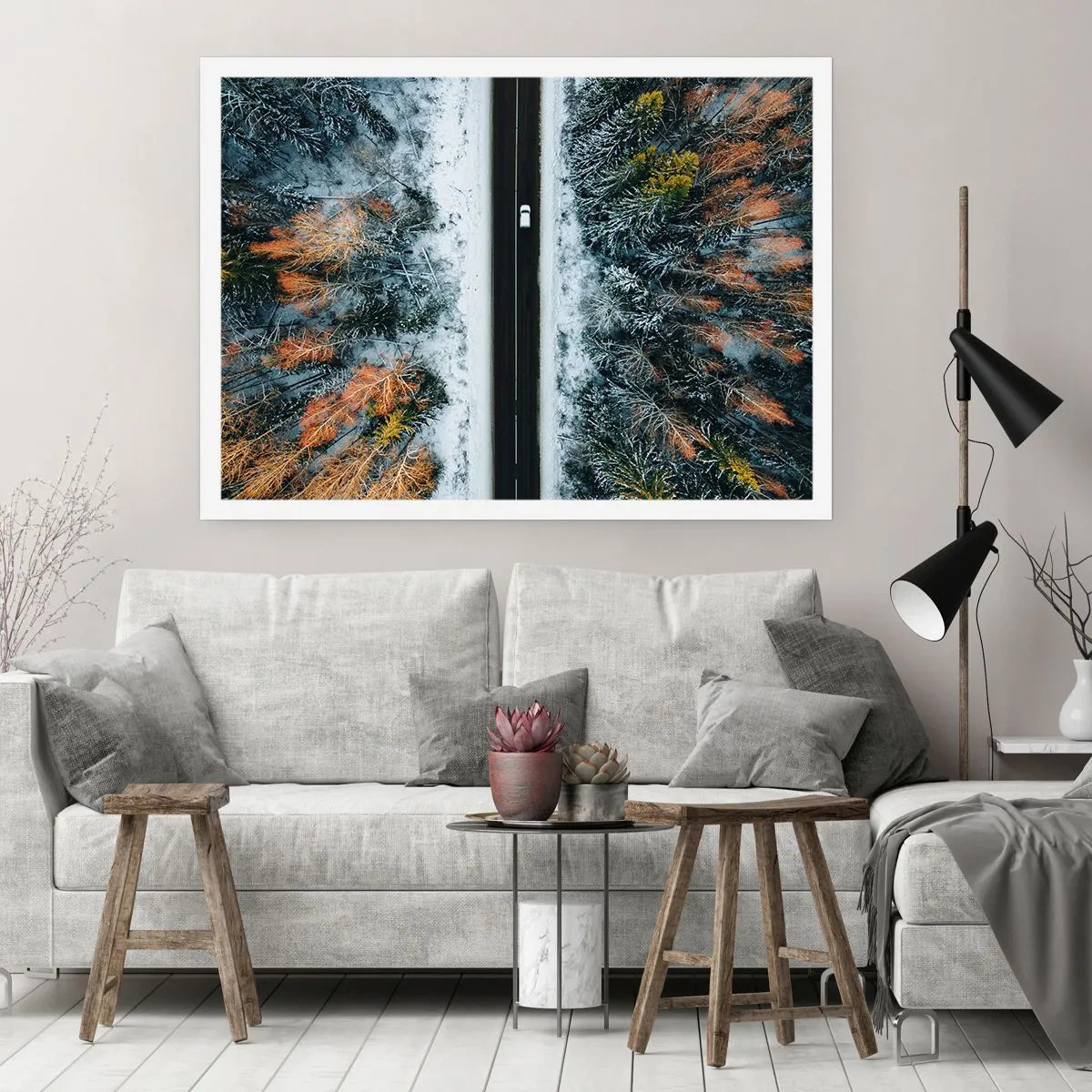 Poszter - Átvágni a téli erdőn - 70x50 cm