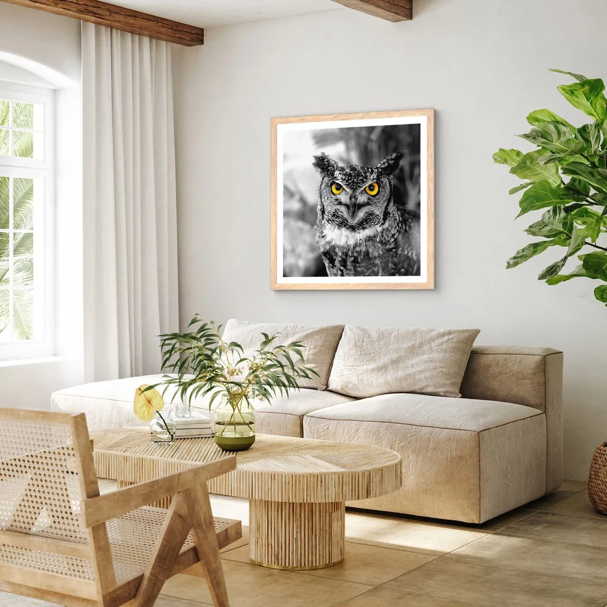 Poszter világos tölgy keretben - Semmi sem fog elbújni - 30x30 cm