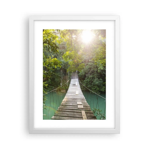 Poszter fekete keretben - Az azúrkék vízen át az azúrkék erdőbe - 30x40 cm