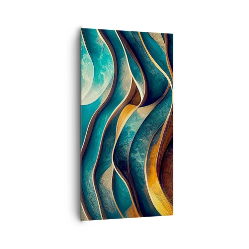 Vászonkép - Kék kanyarulatok - 65x120 cm