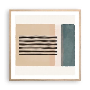 Poszter világos tölgy keretben - Minden rendben - 60x60 cm