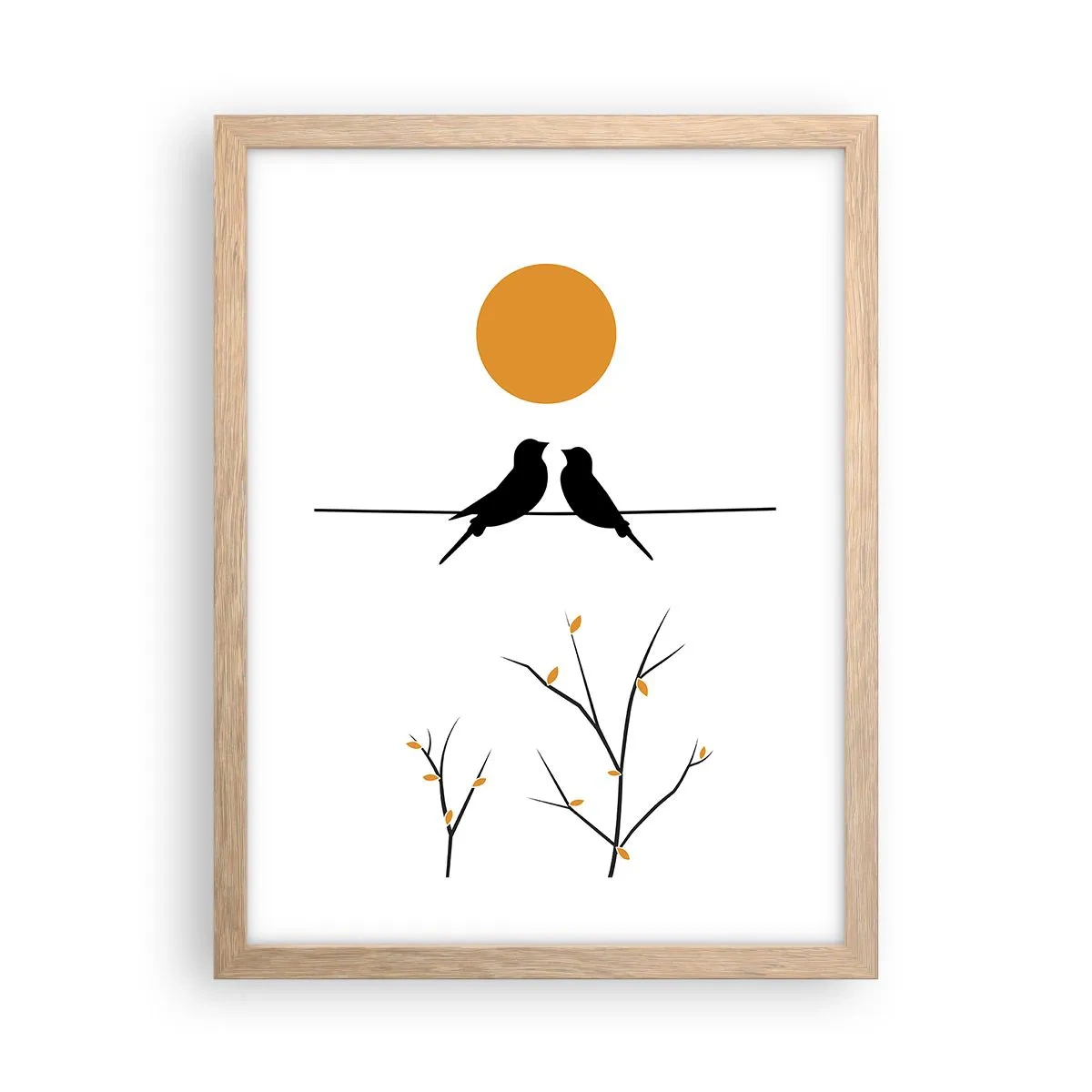 Poszter világos tölgy keretben - Fülemüle este - 30x40 cm