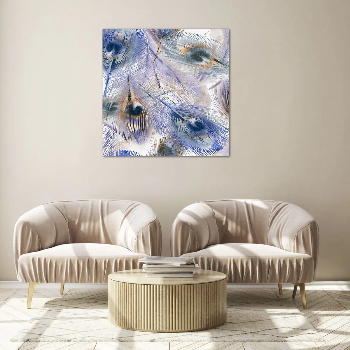 Üveg kép - Pávaszem kompozíció - 60x60 cm