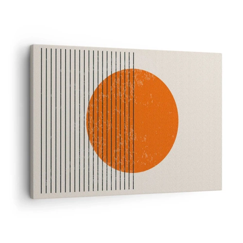 Vászonkép - Minimalista nap geometrikus vonalakkal - 70x50cm - Mindig a nap - Modern fali dekoráció nappalihoz és hálószobához ARTTOR