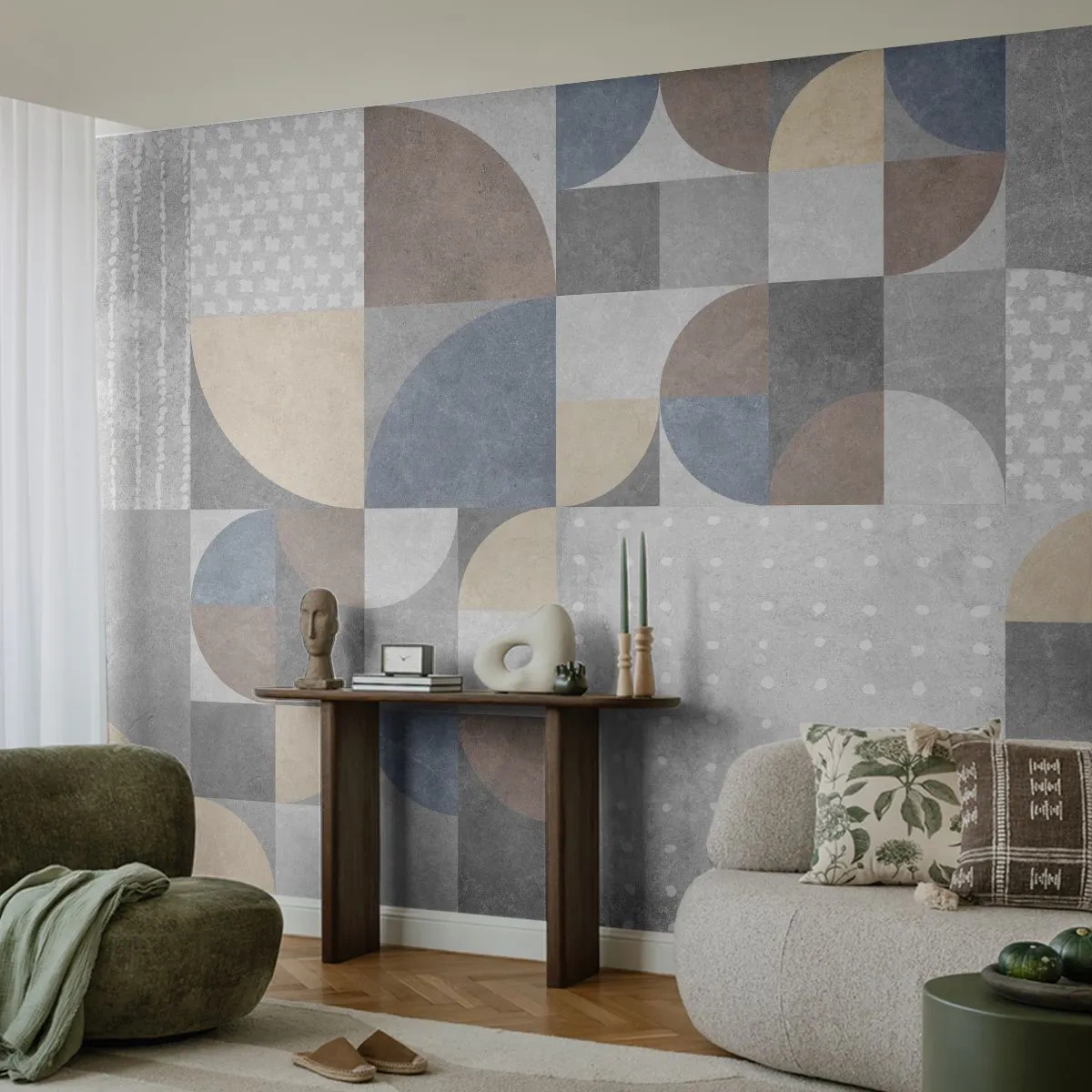 Fotótapéta Premium Sand - Kerámia fantázia - Absztrakció, Darab, Geometrikus minta - 100x70 cm