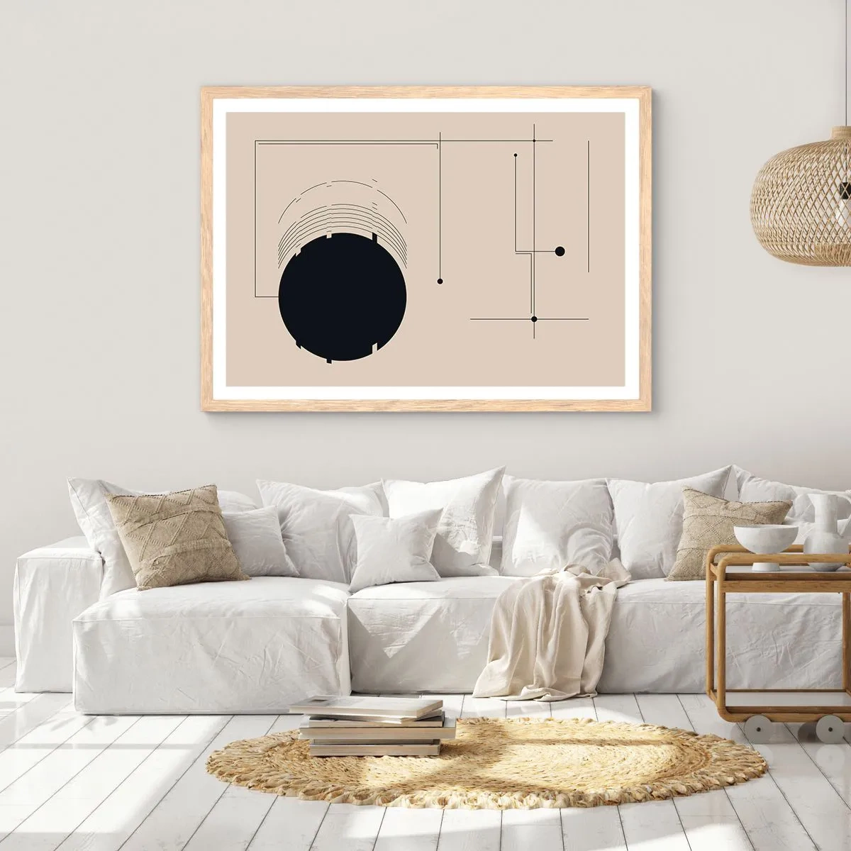 Poszter világos tölgy keretben - Ruganyos és dinamikus kompozíció - 100x70 cm
