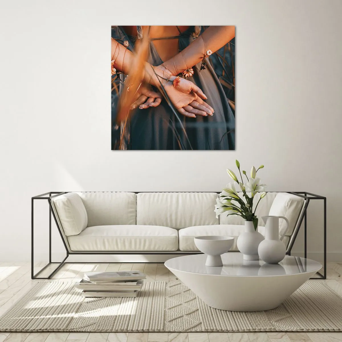 Üveg kép - Kapcsolatban a természettel - 60x60 cm