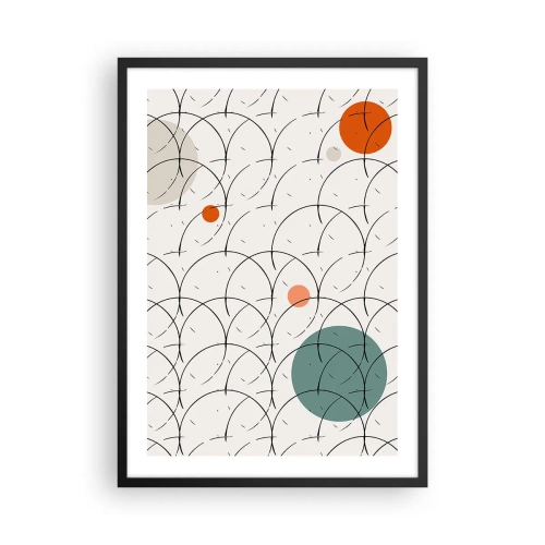 Poszter fehér keretben - Modern geometrikus absztrakció színes díszítésekkel - 50x70cm - A pop-art szellemében - Modern fali dekoráció nappalihoz és hálószobához ARTTOR