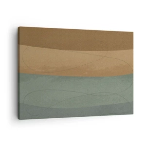 Vászonkép - Absztrakt kompozíció természetes földszínekben - 70x50cm - Vízszintes kompozíció - Modern fali dekoráció nappalihoz és hálószobához ARTTOR
