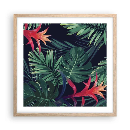 Poszter világos tölgy keretben - Zölden égni - 50x50 cm