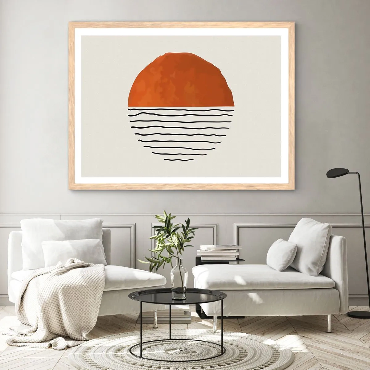 Poszter világos tölgy keretben - Japán hangulatban - 70x50 cm