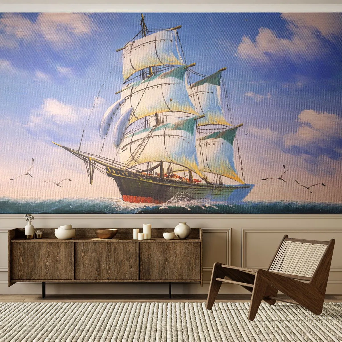 Fotótapéta Premium Canvas - Büszkén a széllel - Tengeri, Vitorlás hajó, óceán - 500x350 cm
