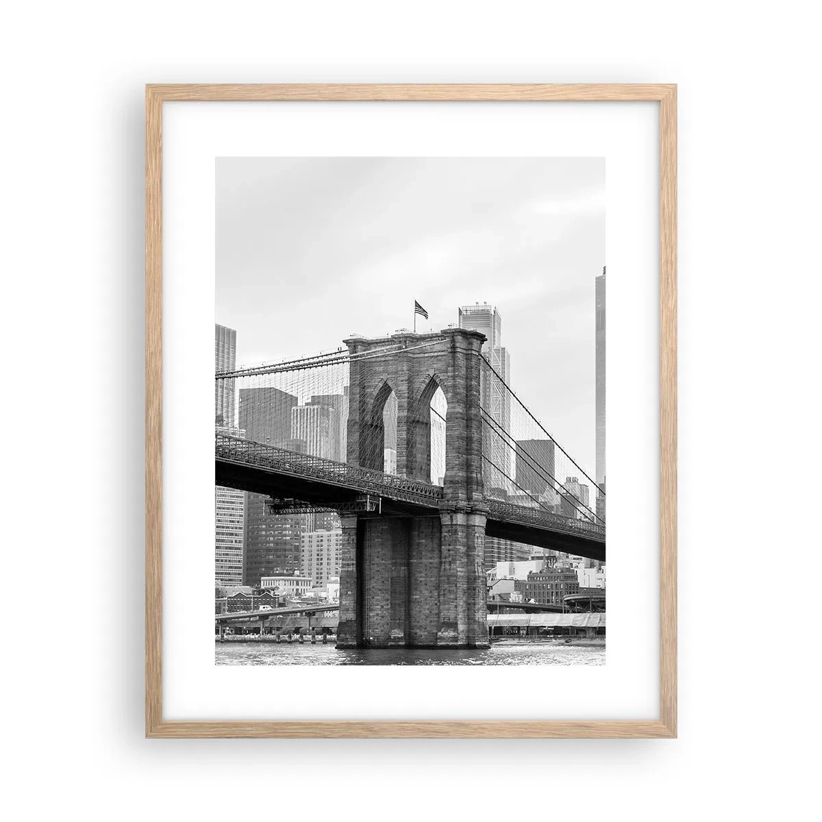 Poszter világos tölgy keretben - New York-i hangulat - 40x50 cm