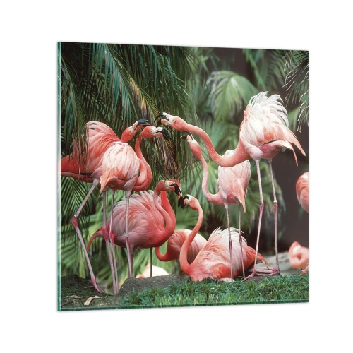 Üveg kép - Délutáni pletyka - 30x30 cm