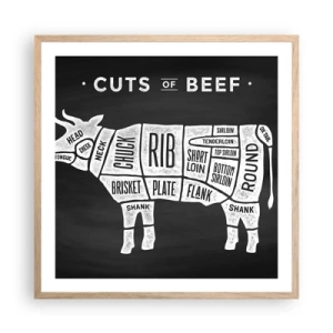 Poszter világos tölgy keretben - Mészáros ábécéskönyve - 60x60 cm