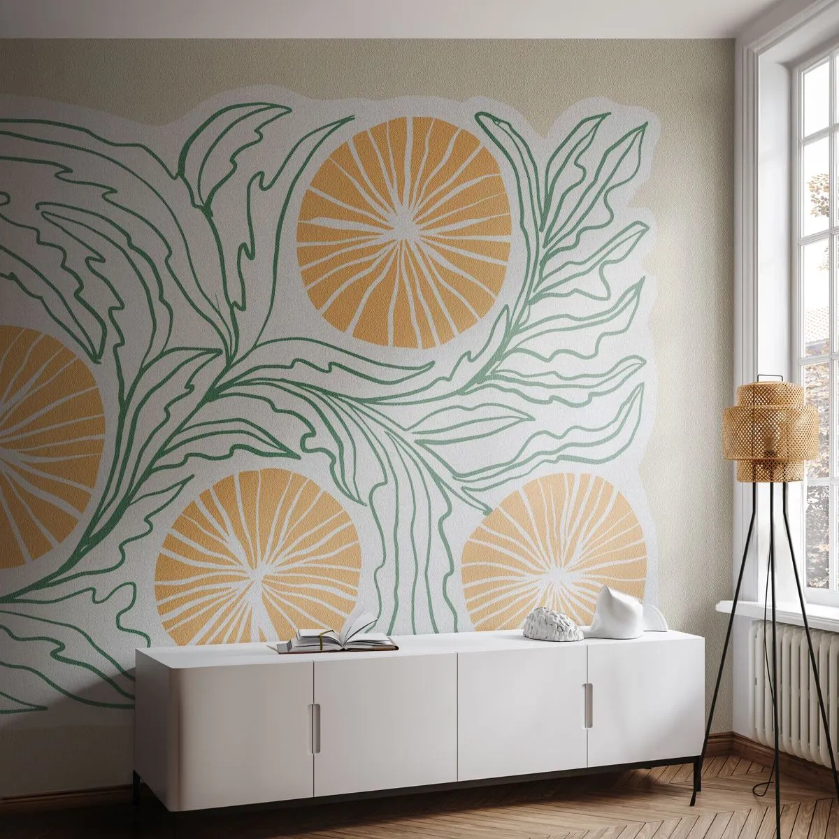 Egyedi öntapadó tapéta Deluxe Sticker - Etnikus egy csipet absztrakcióval - Boho, Citrom, Minimalizmus