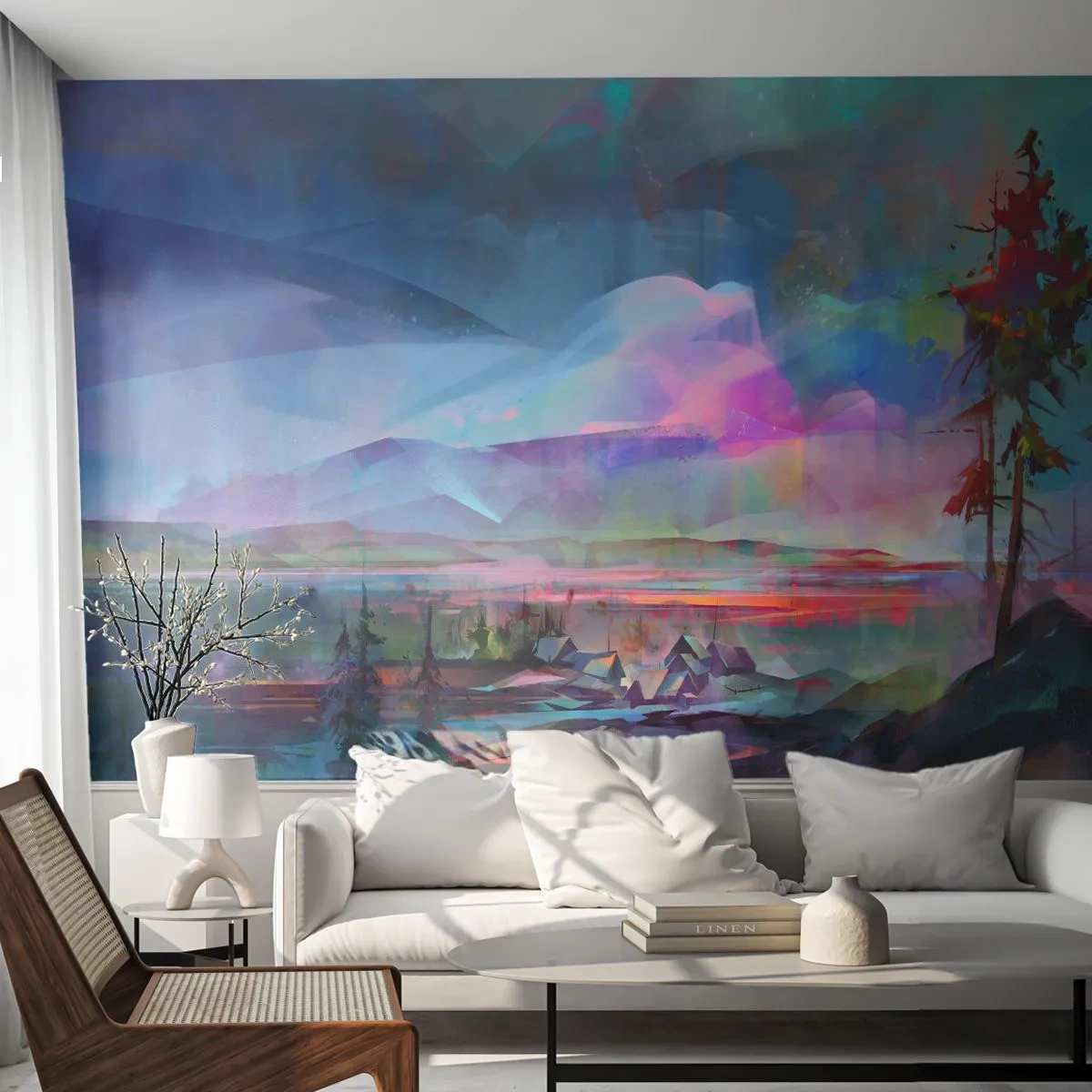 Fotótapéta Premium Sand - Jóindulatú ég alatt - Absztrakció, Tájkép, Hegyek - 350x256 cm