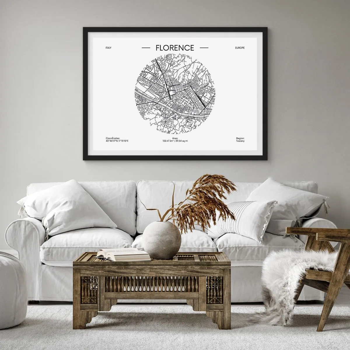 Poszter fehér keretben - Firenze anatómiája - 70x50 cm