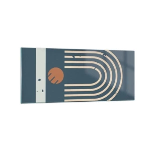 Üveg kép - Geometria sötétkék háttéren - 120x50 cm