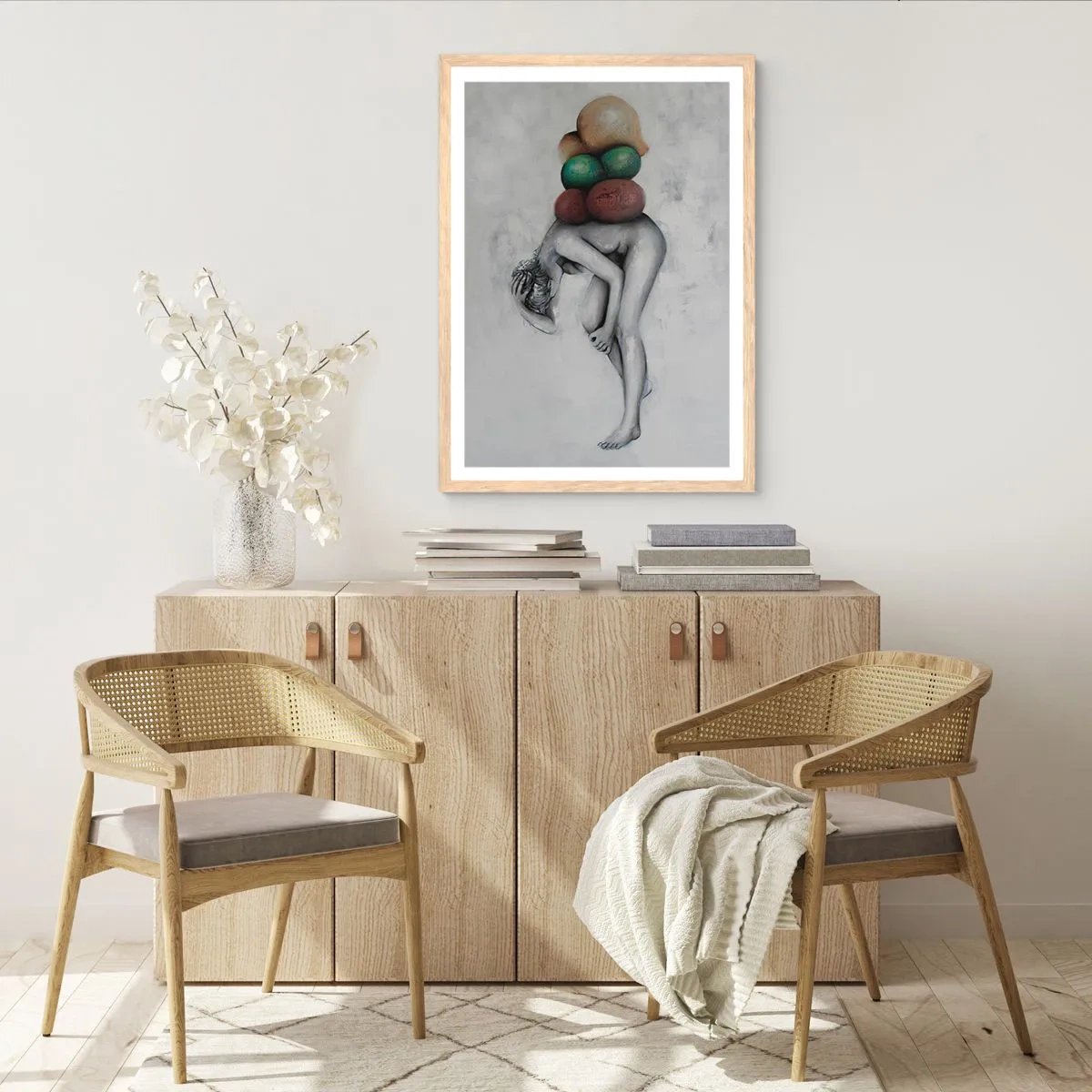 Poszter világos tölgy keretben - Az élet nehézségei - 61x91 cm