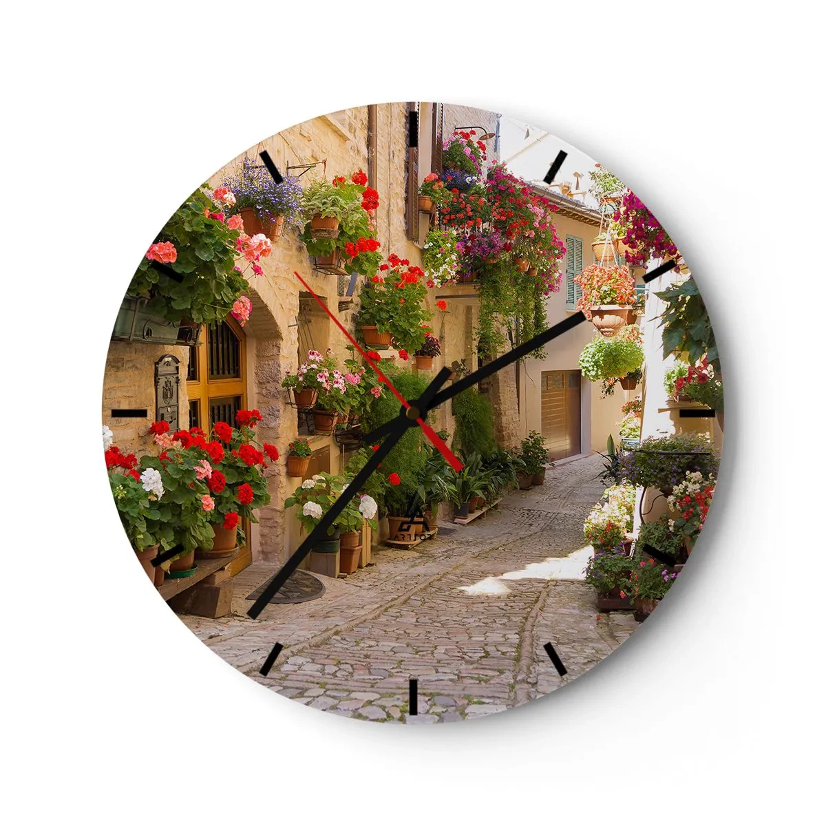 Falióra, Óra - A virágok özönében - 40x40 cm