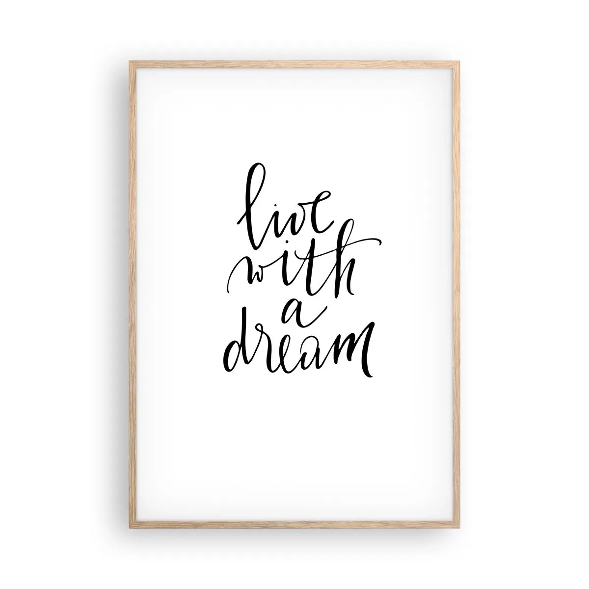 Poszter világos tölgy keretben - Természetesen - 70x100 cm