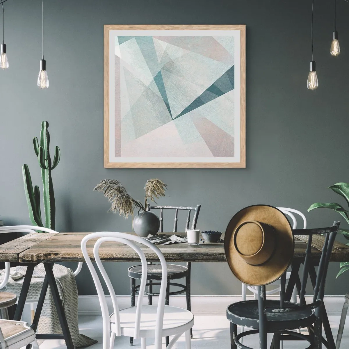 Poszter világos tölgy keretben - Nyugodtan, de dinamikusan - 40x40 cm