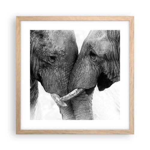 Poszter világos tölgy keretben - Szívélyes vallomás - 40x40 cm