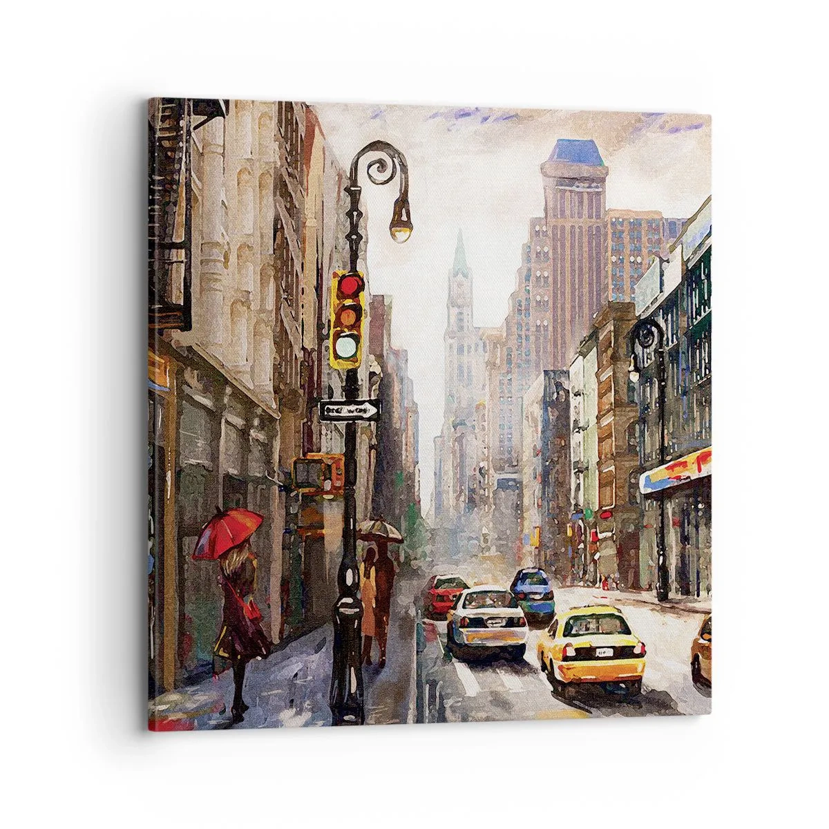 Vászonkép - New York – esőben is színes - 70x70 cm