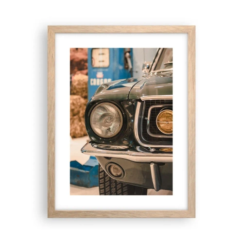 Poszter világos tölgy keretben - Találkozás a legendával - 30x40 cm