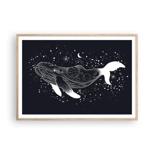 Poszter világos tölgy keretben - Az univerzum óceánjában - 100x70 cm