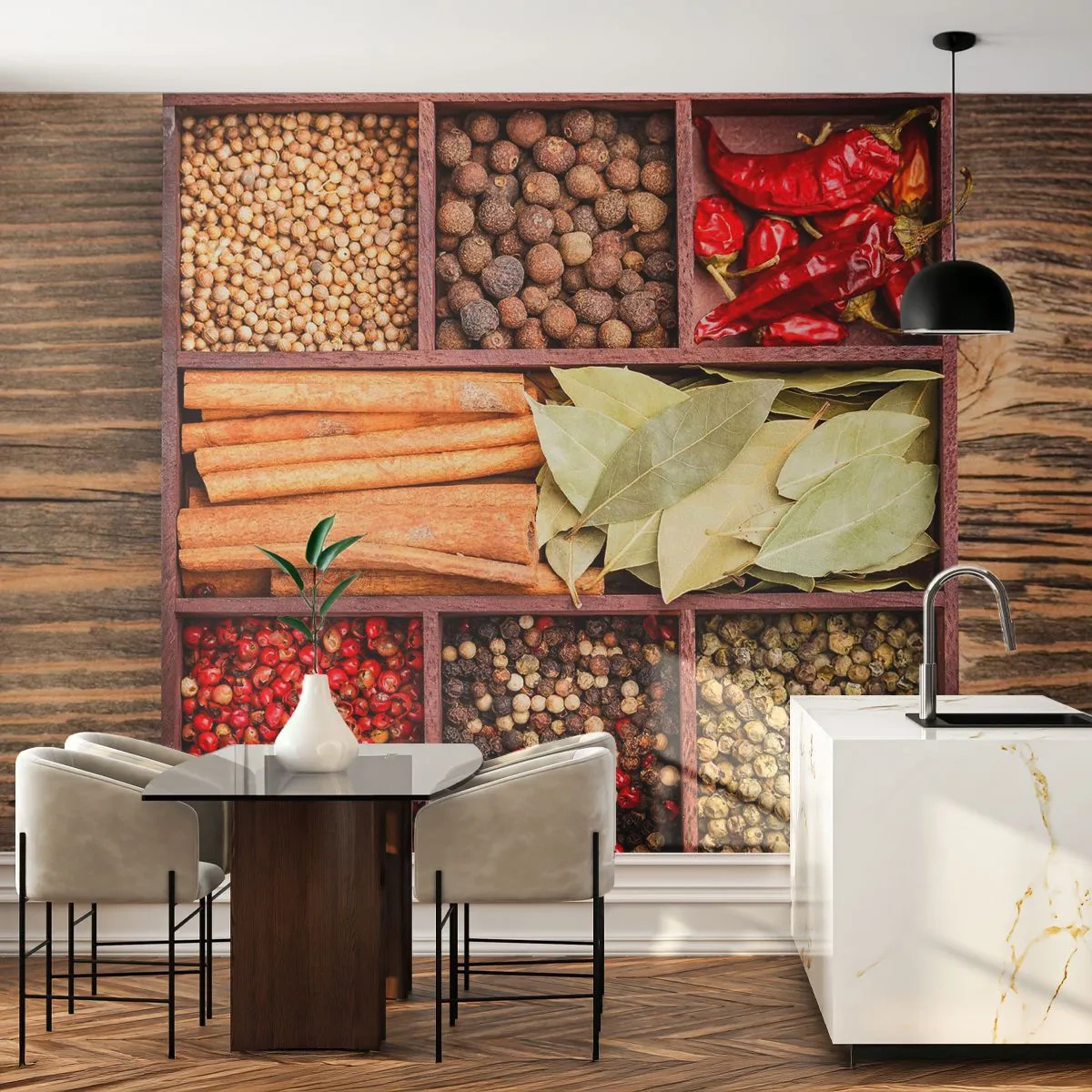 Öntapadós Fotótapéta Deluxe Sticker - Formarend, aromacsokor - Gasztronómia, Fűszerek, Chili - 100x70 cm