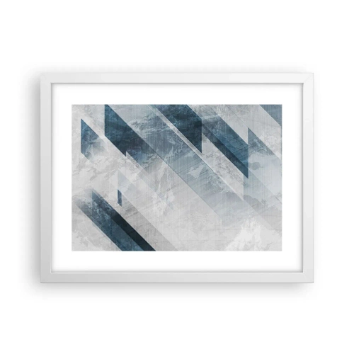 Poszter fekete keretben - Térkompozíció - szürke mozgás - 40x30 cm