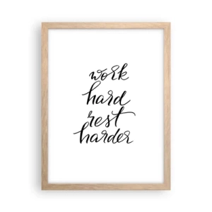 Poszter világos tölgy keretben - Élet egyensúly - 30x40 cm