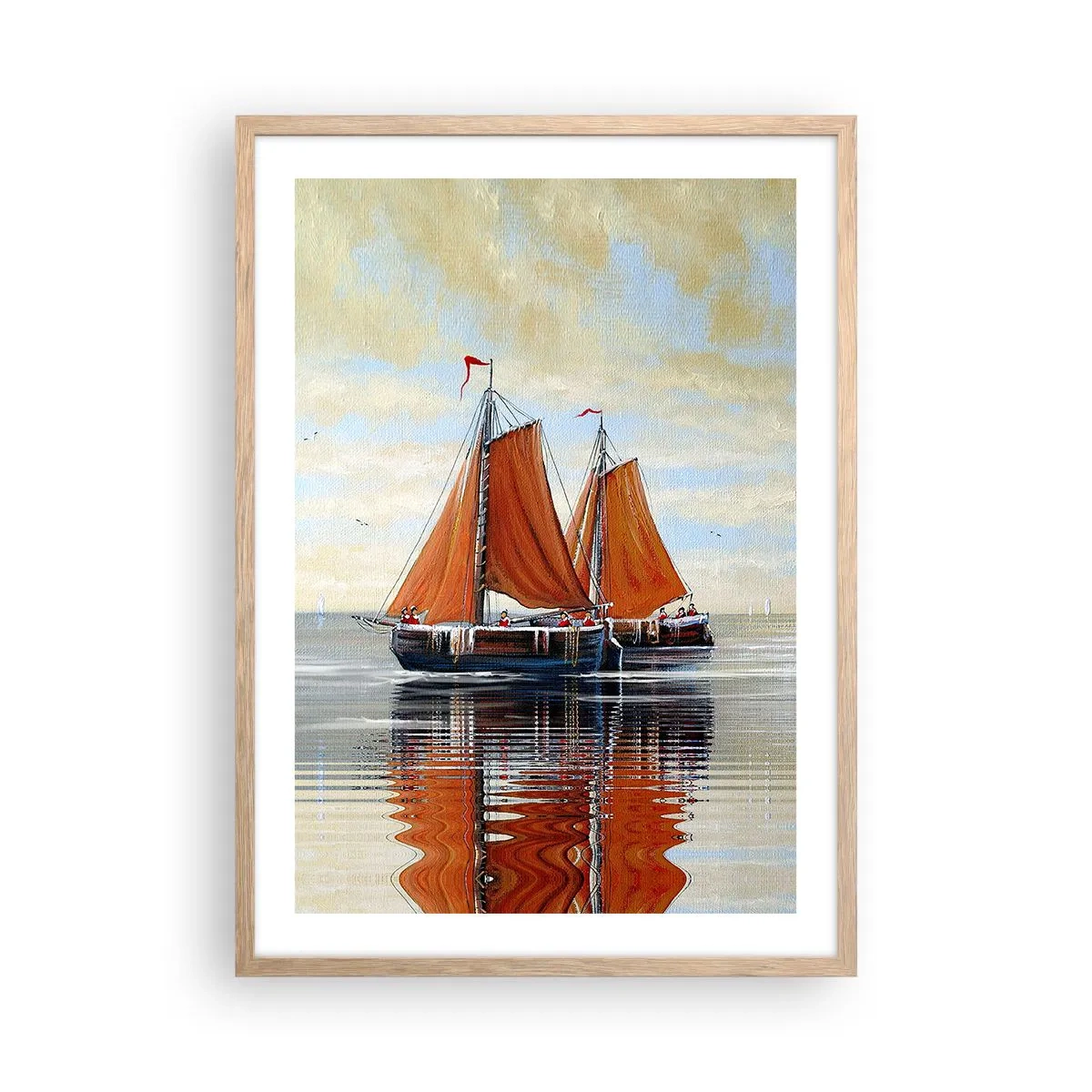 Poszter világos tölgy keretben - Hé, vitorla, tengerész… - 50x70 cm