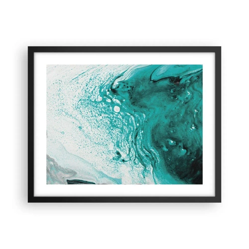 Poszter fehér keretben - Elolvadni fehérben és türkizben  - 50x40 cm