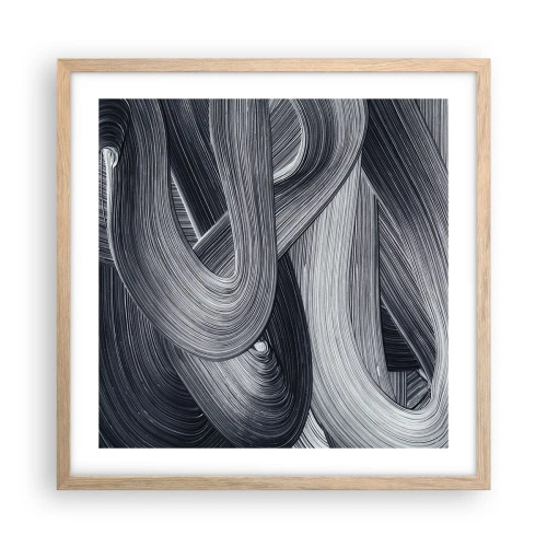 Poszter világos tölgy keretben - A valóság folyékonysága - 50x50 cm