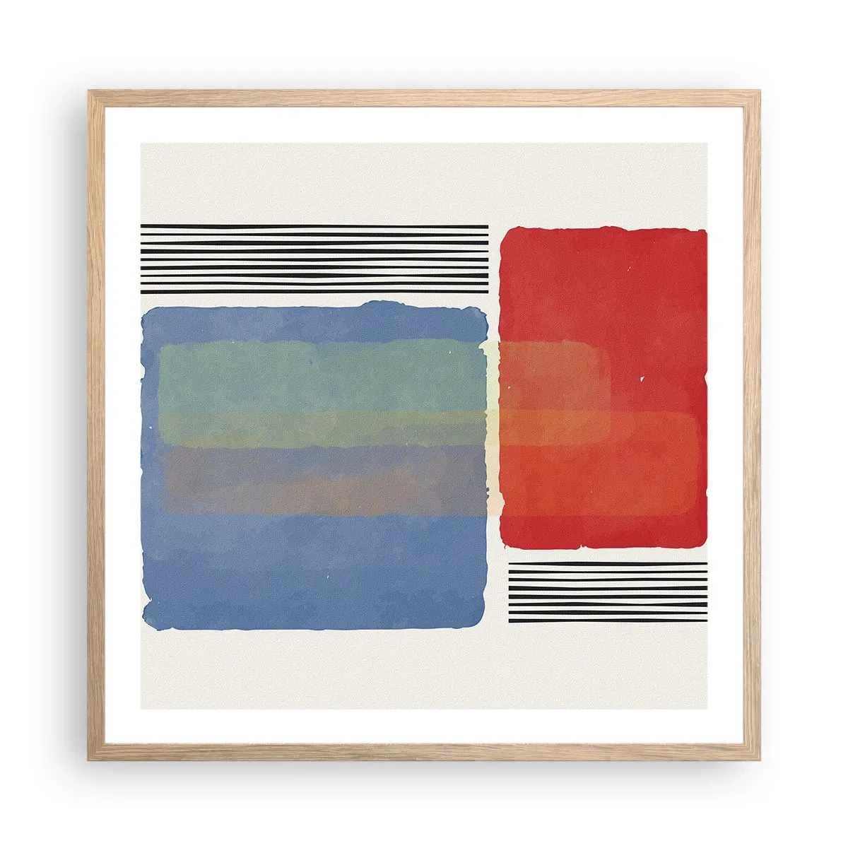 Poszter világos tölgy keretben - A geometria szelleme és betűje - 60x60 cm