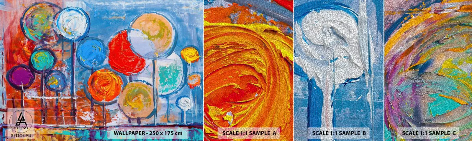 Fotótapéta Minta Premium Sand - Csodák a boton - Színes léggömbök, Absztrakció, Gyerekeknek - 100x30 cm