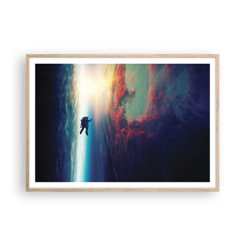 Poszter világos tölgy keretben - Szembenézés az univerzummal - 100x70 cm