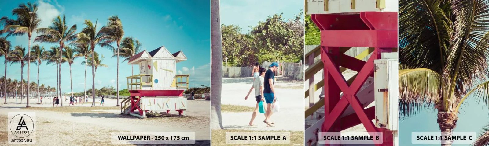 Fotótapéta Minta Öntapadós Deluxe Sticker - Gyönyörű nap vár rád - Tájkép, Strand, Florida - 100x30 cm