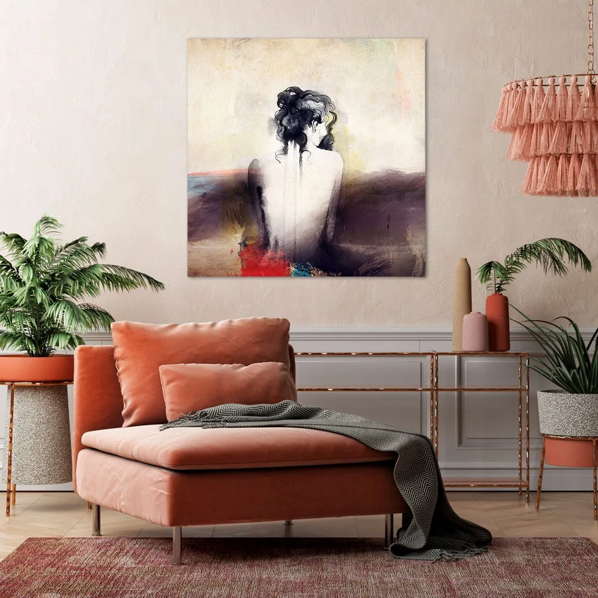 Vászonkép - Sima vonalak, ovális formák - 60x60 cm