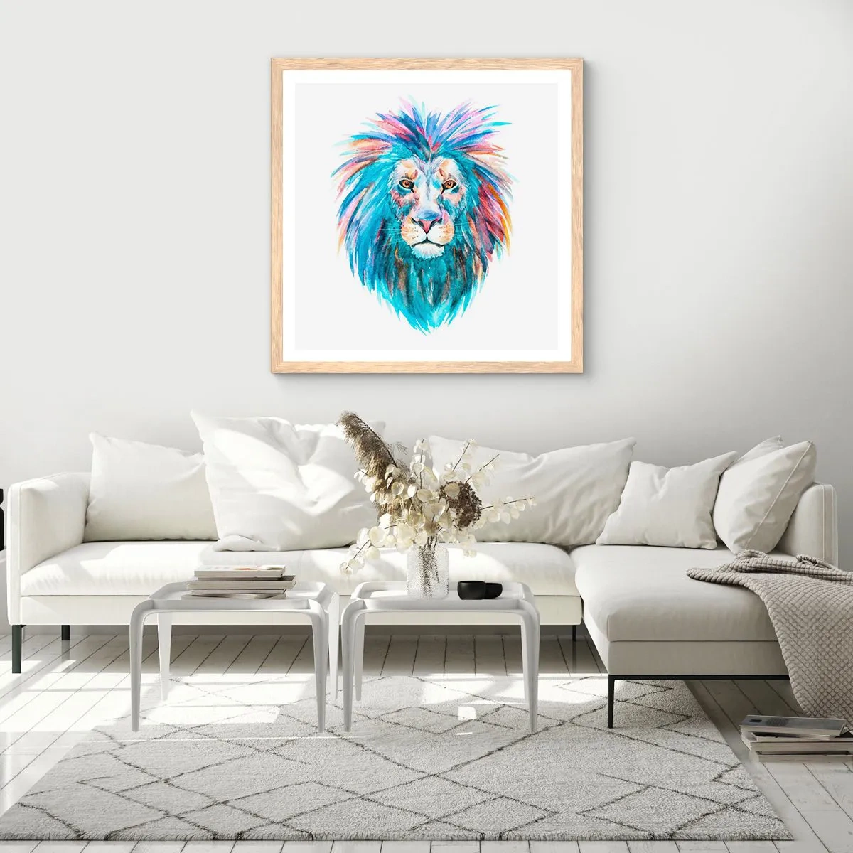 Poszter világos tölgy keretben - Felvillanyozó aura - 50x50 cm