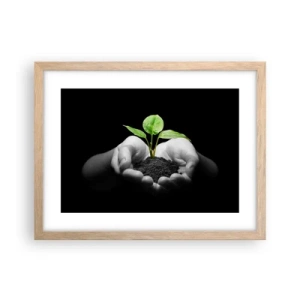 Poszter világos tölgy keretben - Szeretem a természetet, védem azt - 40x30 cm