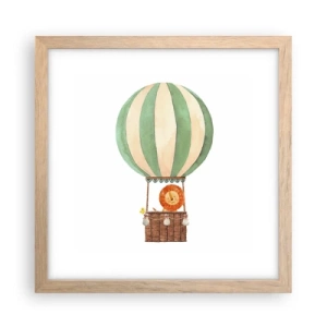 Poszter világos tölgy keretben - Leon utazásai - 30x30 cm