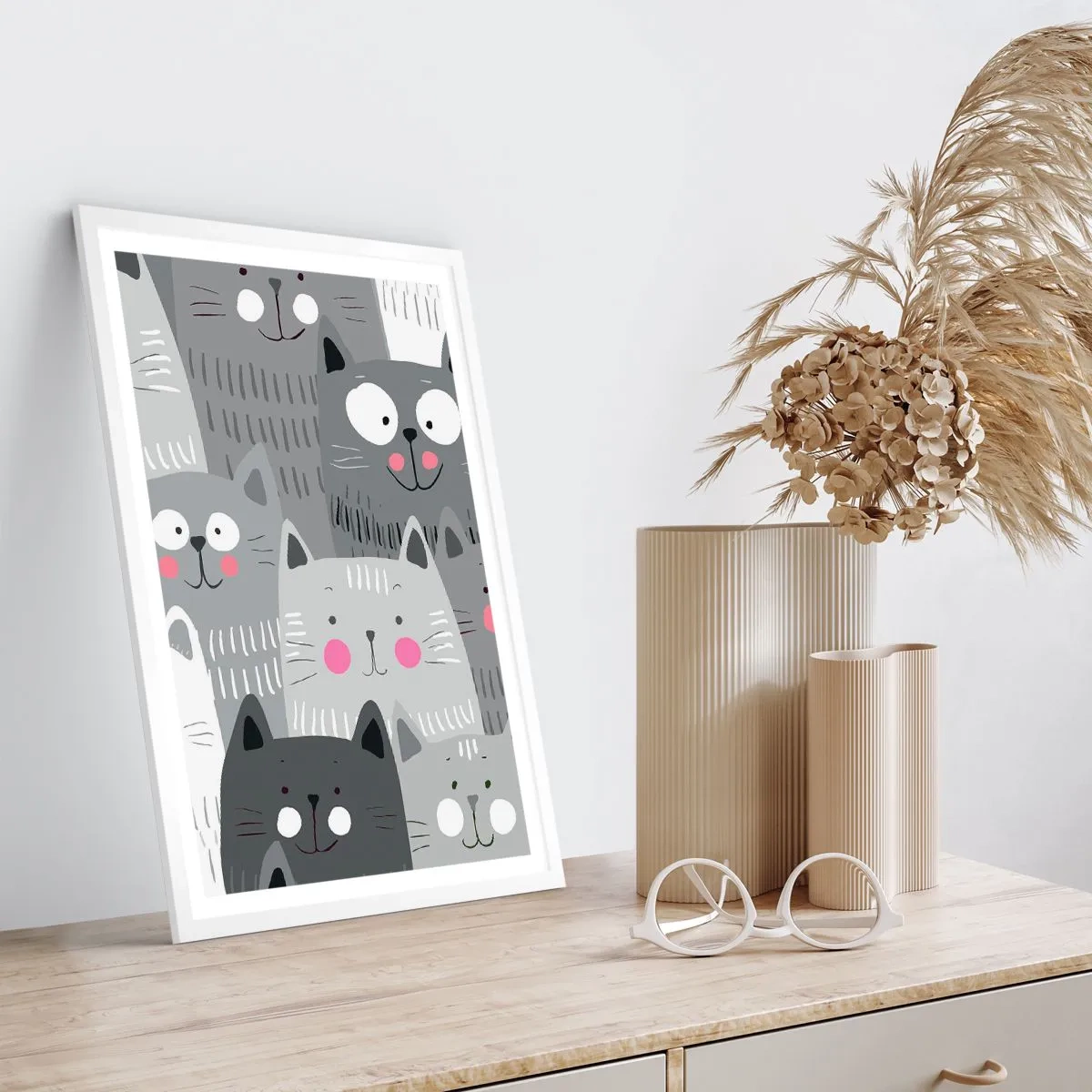 Poszter fekete keretben - A macska világa - 61x91 cm