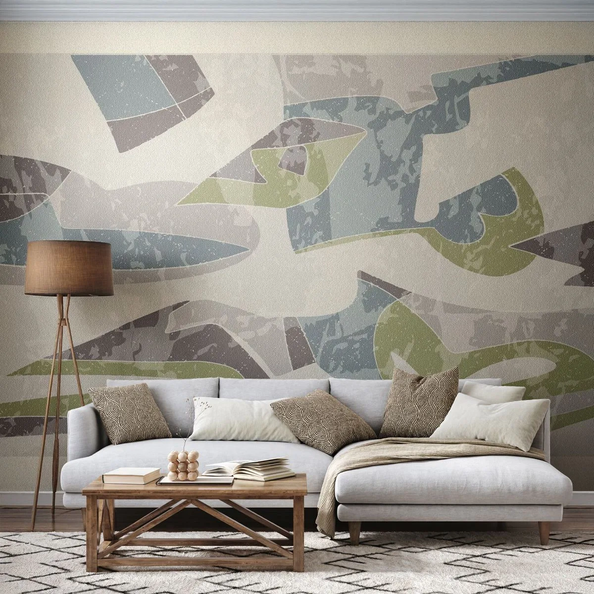 Fotótapéta Premium Canvas - Kompozíció üveg mögött - Alakzatok, Absztrakció, Pasztell - 200x140 cm