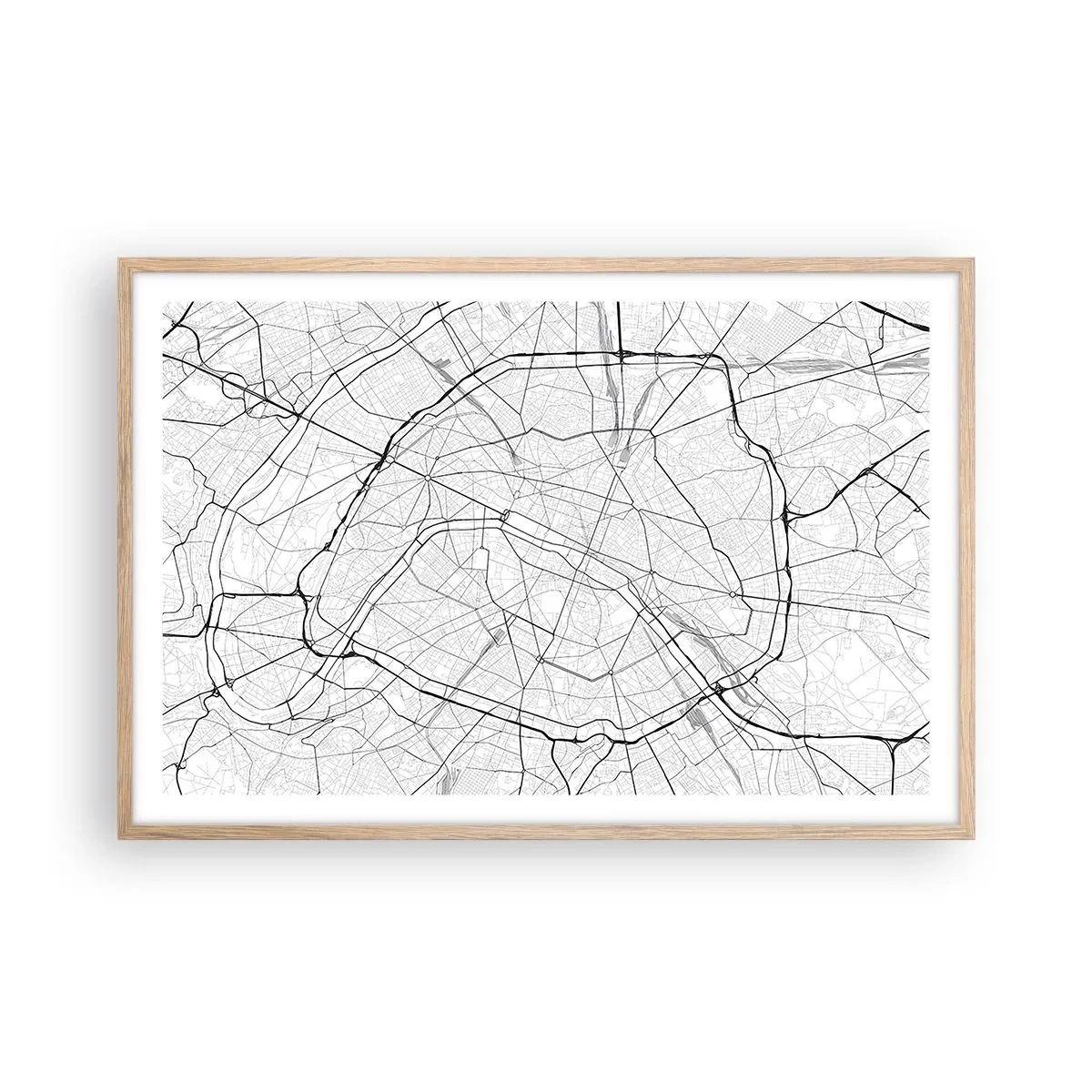 Poszter világos tölgy keretben - Párizs virága - 91x61 cm